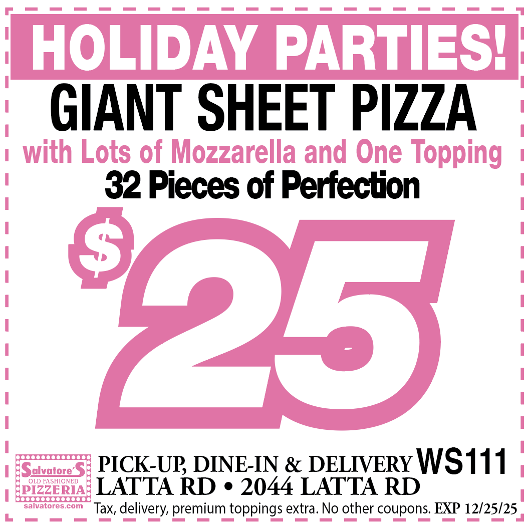 Greece Latta Rd Pizza & Wings Coupons | Salvatore's Pizzeria